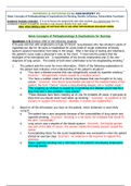NURS 3366 Basic Concepts of Pathophysiology & Implications for Nursing: ASSIGNMENT 1 Questions and Answers with Rationale