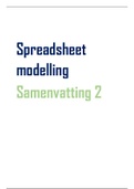 Samenvatting Spreadsheet Modelling Tentamen 2 EUR BA1 RSM