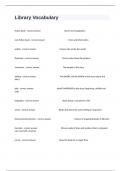 Library Vocabulary Exam Questions And  Complete Verified Answers&period;