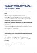HESI RN EXIT EXAM EXIT GENERATION -QUESTIONS & ANSWERS 2024 LATEST &lpar;NGN HESI RN EXIT&rpar; A&plus; GRADE