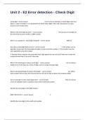 Unit 2 - E2 Error detection - Check Digit Actual Questions And Correct Detailed Answers&period;