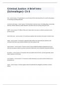 Criminal Justice&colon; A Brief Intro &lpar;Schmalleger&rpar;- Ch 8 well answered