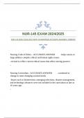 NUR-145 EXAM 2024&sol;2025 WITH GUARANTEED ACCURATE ANSWERS &vert;VERIFIED
