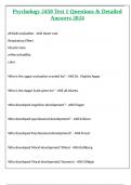 Psychology 2450 Test 1 Questions & Detailed Answers 2024