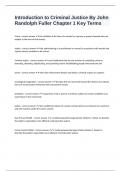 Introduction to Criminal Justice By John Randolph Fuller Chapter 1 Key Terms fully solved