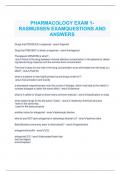PHARMACOLOGY EXAM 1- RASMUSSEN EXAMQUESTIONS AND ANSWERS