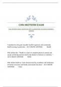 CHN MIDTERM EXAM QUESTIONS WITH GUARANTEED ACCURATE ANSWERS &vert;VERIFIED