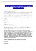 PLATO ENGLISH 12 SEMESTER 1 END OF SEMESTER TEST