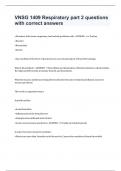 VNSG 1409 Respiratory part 2 questions with correct answers