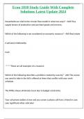 Econ 1010 Study Guide With Complete Solutions Latest Update 2024