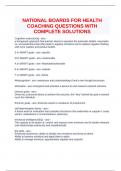 NATIONAL BOARDS FOR HEALTH COACHING QUESTIONS WITH COMPLETE SOLUTIONS