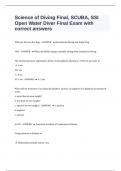 Science of Diving Final&comma; SCUBA&comma; SSI Open Water Diver Final Exam with correct answers