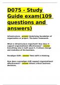 D075 - Study Guide exam&lpar;109 questions and answers&rpar;&period;