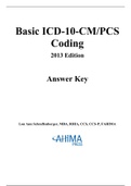 Kaplan University. Basic ICD-10-CM/PCS Coding 2013 Edition   Answer Key