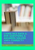 CHIMA NCE DATA & EHR QUESTIONS & ANSWERS SOLVED 100&percnt; CORRECT&excl;&excl;