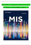 TEST BANK For Management Information Systems&comma; 10th Edition by Hossein Bidgoli&comma; Verified Chapters 1 - 14&comma; Complete Newest Version