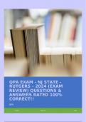 QPA EXAM - NJ STATE - RUTGERS &ndash; 2024 &lpar;EXAM REVIEW&rpar; QUESTIONS & ANSWERS RATED 100&percnt; CORRECT&excl;&excl;