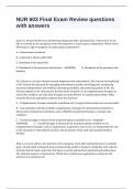 NUR 603 Final Exam Review questions with answers