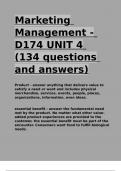 Marketing Management - D174 UNIT 4 &lpar;134 questions and answers&rpar;