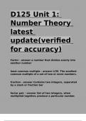 D125 Unit 1 Number Theory latest update&lpar;verified for accuracy&rpar;&period;