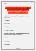 Nursing Theories Exam Questions with Correct Verified Answers&comma; Already Passed&excl; &lpar;Complete & Accurate&rpar;
