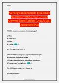 Nursing Fundamentals Final Exam Questions with Correct Verified Answers Latest Update &lpar;2024&sol;2025&rpar; Guaranteed Pass
