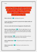 Nursing Ethics Exam Questions with Correct Verified Answers Latest Update &lpar;2024&sol;2025&rpar; Guaranteed Pass