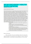 NR 305 DISCUSSION 1 HEALTHY PEOPLE INITIATIVE&period;&vert; VERIFIED CASE