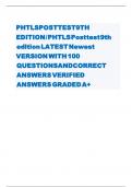 PHTLS POST TEST 9TH EDITION &sol; PHTLS Post test 9th edition LATEST Newest VERSION WITH 100 QUESTIONS AND CORRECT ANSWERS VERIFIED ANSWERS GRADED A&plus;