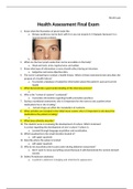 Health Assessment Final Exam&colon;NURSING 3233 upto date questions with correct answers 