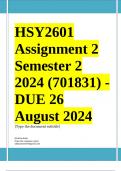 HSY2601 Assignment 2 COMPLETE ANSWERS&rpar; Semester 2 2024 &lpar;701831&rpar; - DUE 26 August 2024 &semi; 100&percnt; TRUSTED Complete&comma; trusted solutions and explanations&period;
