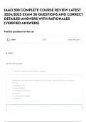 IAAO 300 COMPLETE COURSE REVIEW LATEST 2024&sol;2025 EXAM 50 QUESTIONS AND CORRECT DETAILED ANSWERS WITH RATIONALES &lpar;VERIFIED ANSWERS&rpar;
