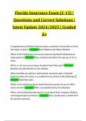 Florida Insurance Exam &lpar;2-15&rpar; &vert; Questions and Correct Solutions &vert; latest Update 2024&sol;2025 &vert; Graded A&plus;