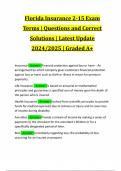 Florida Insurance 2-15 Exam Terms &vert; Questions and Correct Solutions &vert; Latest Update 2024&sol;2025 &vert; Graded A&plus;