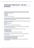 Washington State Exam - Life and Disability Questions with Solutions