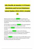 Life&comma; Health&comma; & Annuity 2-15 Exam &vert; Questions and Correct Solutions &vert; Latest Update 2024&sol;2025 &vert; Graded A&plus;