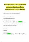 Florida 2-15 Insurance &vert; Questions and Correct Solutions &vert; Latest Update 2024&sol;2025 &vert; Graded A&plus;