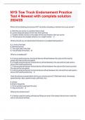 NYS Tow Truck Endorsement Practice Test 4 Newest with complete solution 2024&sol;25
