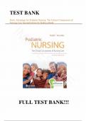 Test Bank - for Davis Advantage for Pediatric Nursing&colon; The Critical Components of Nursing Care Second Edition by Kathryn Rudd&comma; All Chapters &vert; Complete Guide A&plus;