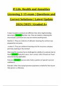 Fl Life&comma; Health and Annuities Licensing 2-15 exam &vert; Questions and Correct Solutions &vert; Latest Update 2024&sol;2025 &vert; Graded A&plus;