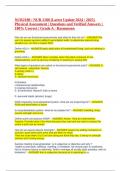 NUR2180 &sol; NUR 2180 &lpar;Latest Update 2024 &sol; 2025&rpar; Physical Assessment &vert; Questions and Verified Answers &vert; 100&percnt; Correct &vert; Grade A - Rasmussen