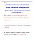 AEROMEDICAL ARMY EXAM AND STUDY GUIDE  NEWEST ACTUAL EXAM 2024-2025 WITH 300  QUESTIONS AND ANSWERS &lpar;VERIFIED ANSWERS&rpar;  &lbrack;ALREADY GRADED A&plus;&rsqb;