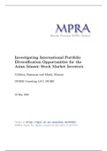 Investigating International Portfolio Diversification Opportunities For The Asian Islamic Stock Market Investors