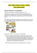 MED SURG MIDTERM STUDY GUIDE &sol; NURSING NUR2212 MED SURG MIDTERM STUDY GUIDE &vert; RATED 100&percnt;