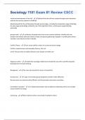 Sociology 1101 Exam &num;1 Review CSCC  Questions With Correct Solutions&comma; Already Passed&excl;&excl;