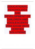 WGU D094 EXAM S WITH 100&percnt; CORRECT ANSWERS