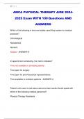 AMCA PHYSICAL THERAPY AIDE 2024- 2025 Exam WITH 100 Questions AND  ANSWERS