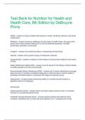 Test Bank for Nutrition for Health and Health Care&comma; 8th Edition by DeBruyne Pinna