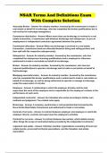 NSAR Terms And Definitions Exam  With Complete Solution 