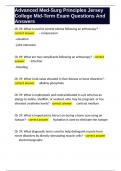 Advanced Med-Surg Principles Jersey College Mid-Term Exam Questions And Answers 